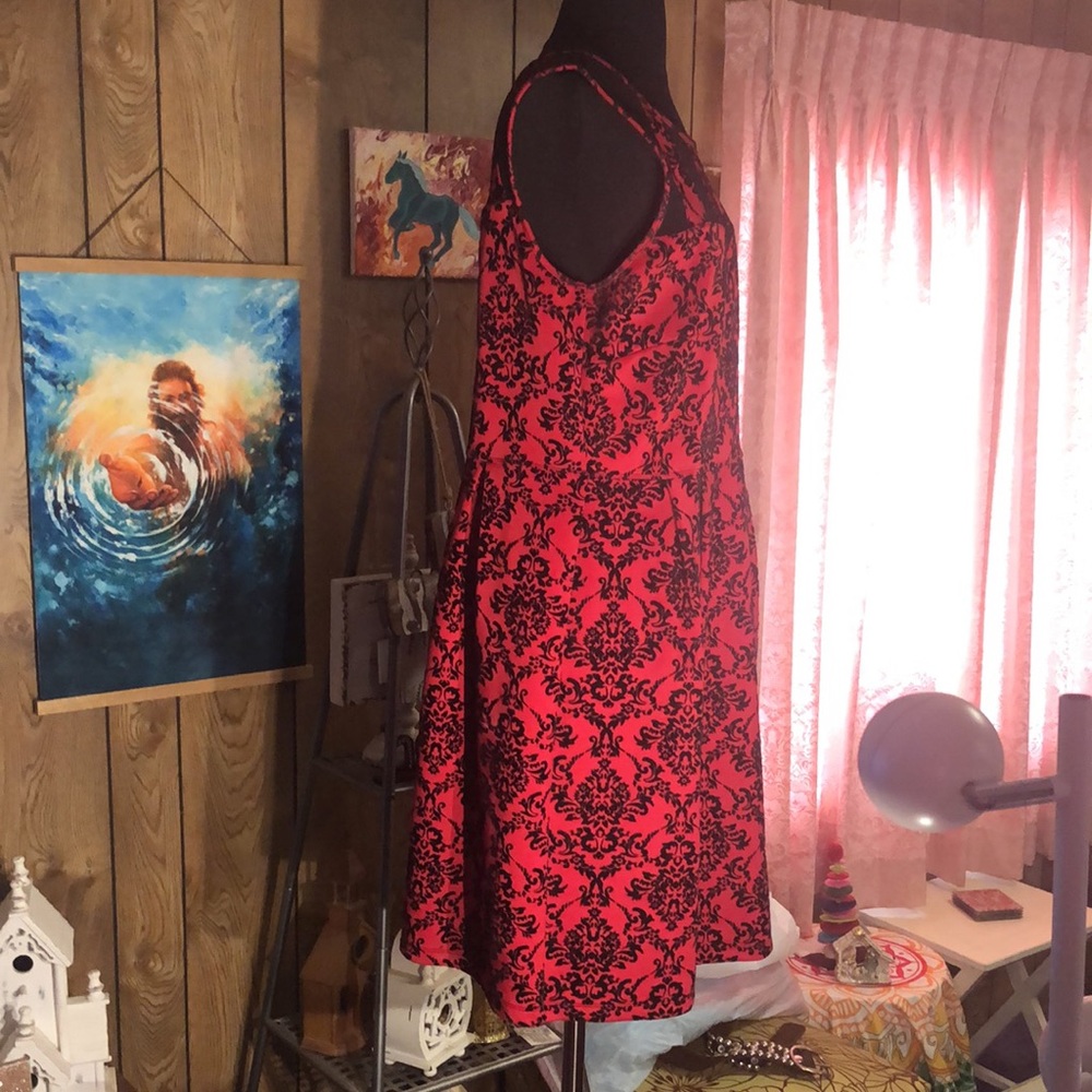 Pretty Red & Black Dress by En Focus Studio Plus Size 14 - Picture 6 of 13